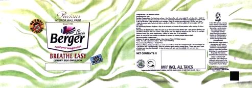 Precious,berger, Breathe Easy (label) Device mark 1498685 Trademark