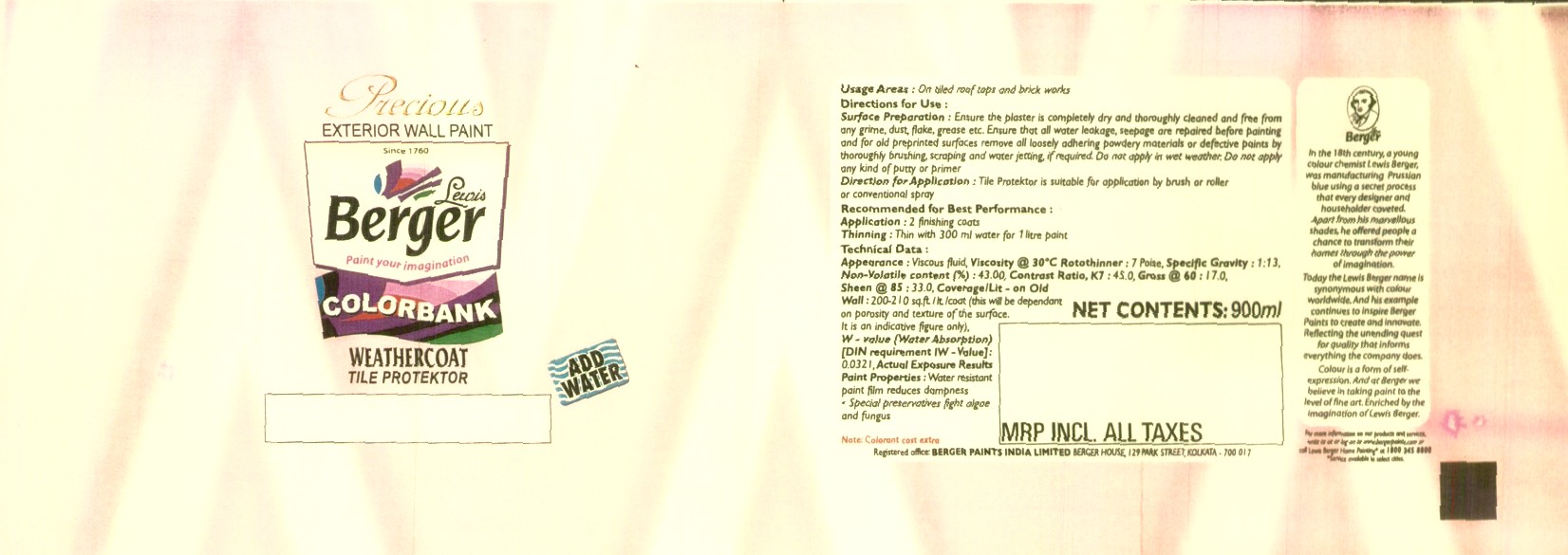 Precious,berger, Colorbank, Wheathercoat (label) Device mark 1498694 Trademark