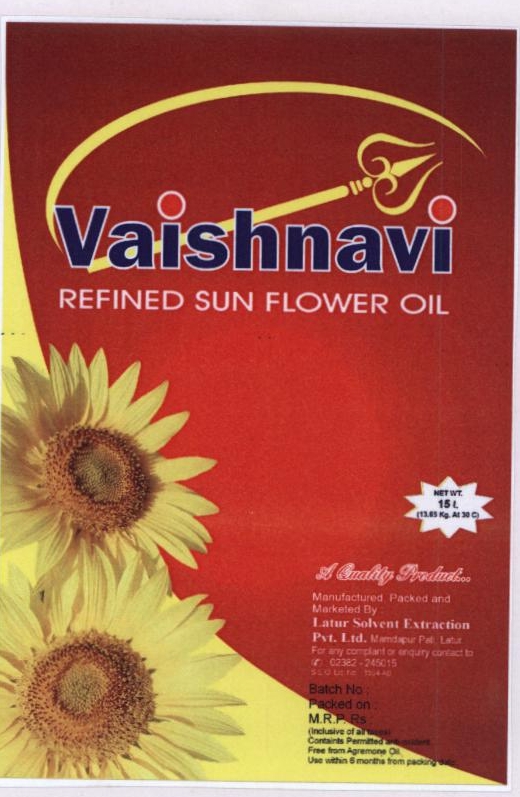 Vaishnavi Refined Sun Flower Oil (device) Device mark 1811514 Trademark