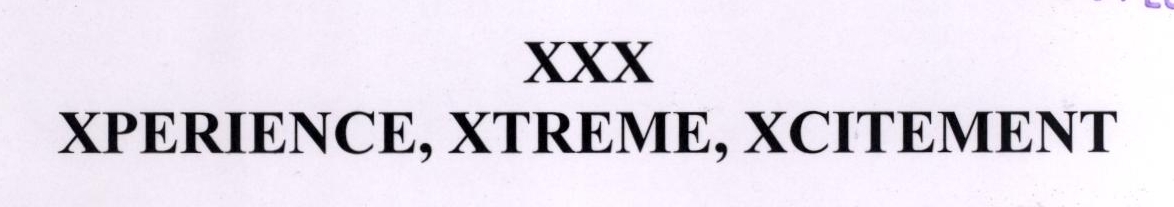Xxx Xperience,xtreme,xcitement Device mark 1870374 Trademark