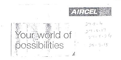 Aircel Your World Of Possibilities Device mark 2056771 Trademark