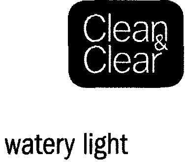 Clean & Clear Watery Light (with Device) Device mark 2094297 Trademark