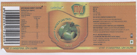 Mps Mango Sweet Chutney (device) Device mark 2185972 Trademark