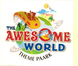 The Awesome World Theme Paark With Device Of Globe And Human Caricature Device mark 2581153 Trademark