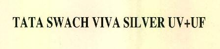 Tata Swach Viva Silver Uv+uf Device mark 2752789 Trademark
