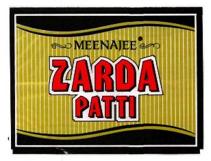 Meenajee Zarda Patti (label) Device mark 3130239 Trademark