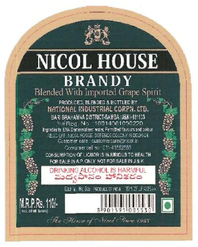 Nicol House Brandy Device mark 3190783 Trademark