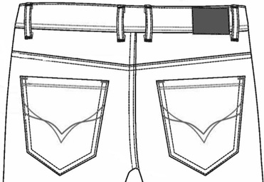 Detailed Back View Design Device mark 3462252 Trademark