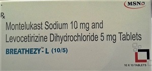 Montelukast Sodium 10mg And Levocetrizine Dihydrochloride 5mgtablet Breathezy - L Device mark 3906952 Trademark