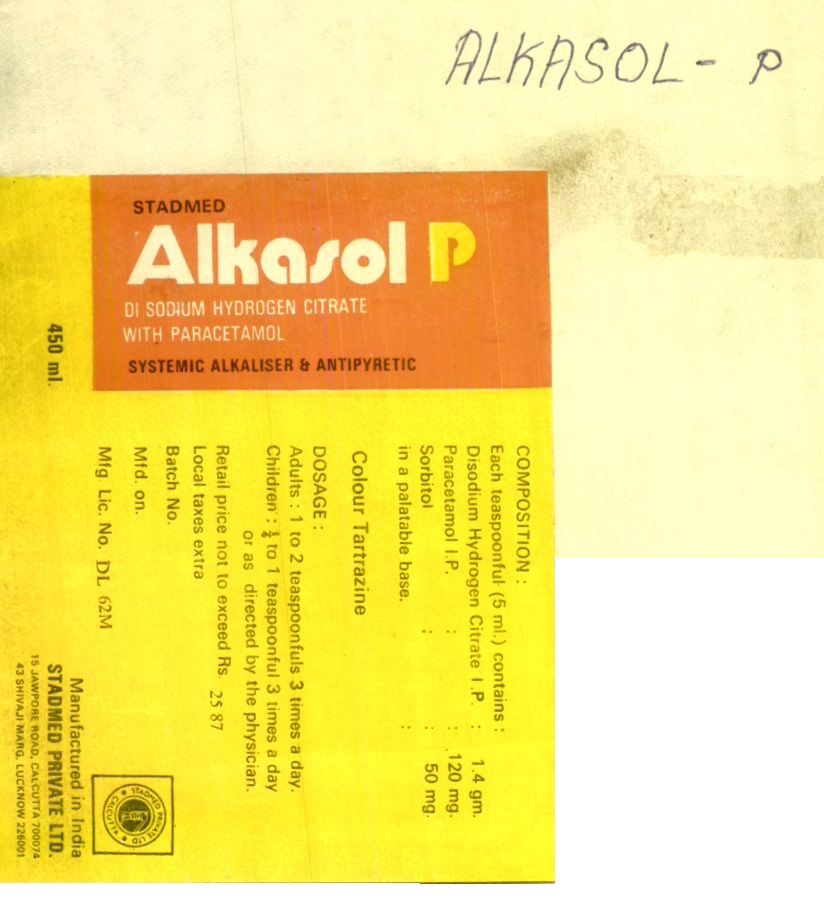 Alkasol P (label) Device mark 415507 Trademark