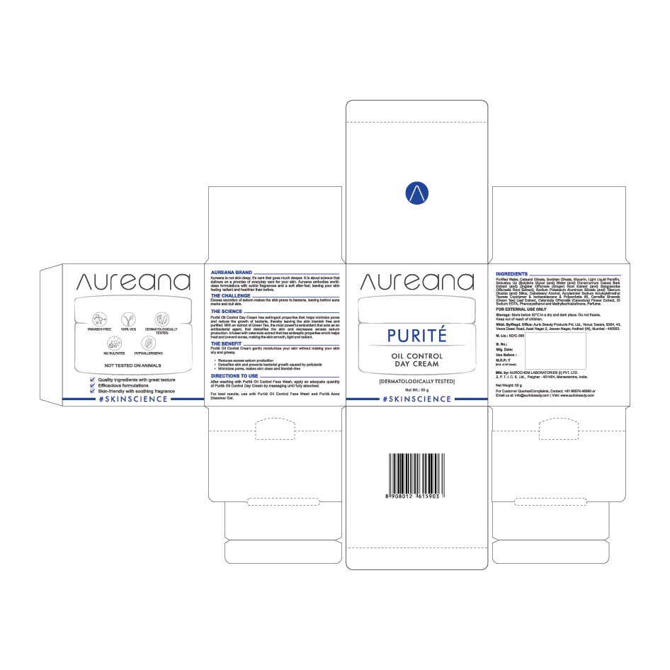 Aureana Purité Oil Control Day Cream #skinscience (label) Device mark 4452267 Trademark