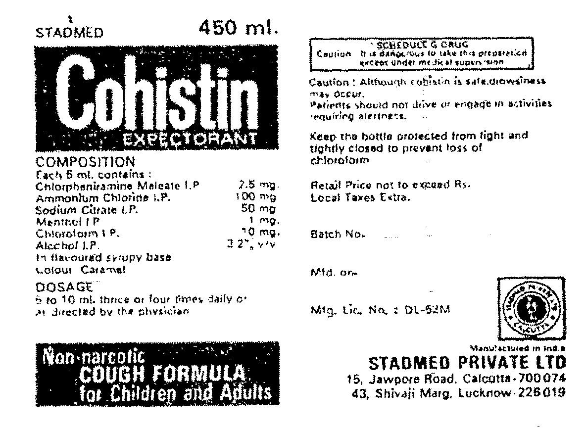 Cohistin Expectorant Device mark 468064 Trademark