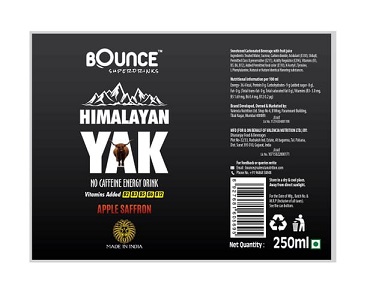 Bounce Superdrinks Himalayan Yak (label) Device mark 5445429 Trademark
