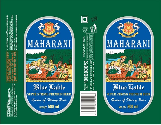 Maharani Blue Lable Super Strong Premium Beer Device mark 6222947 Trademark