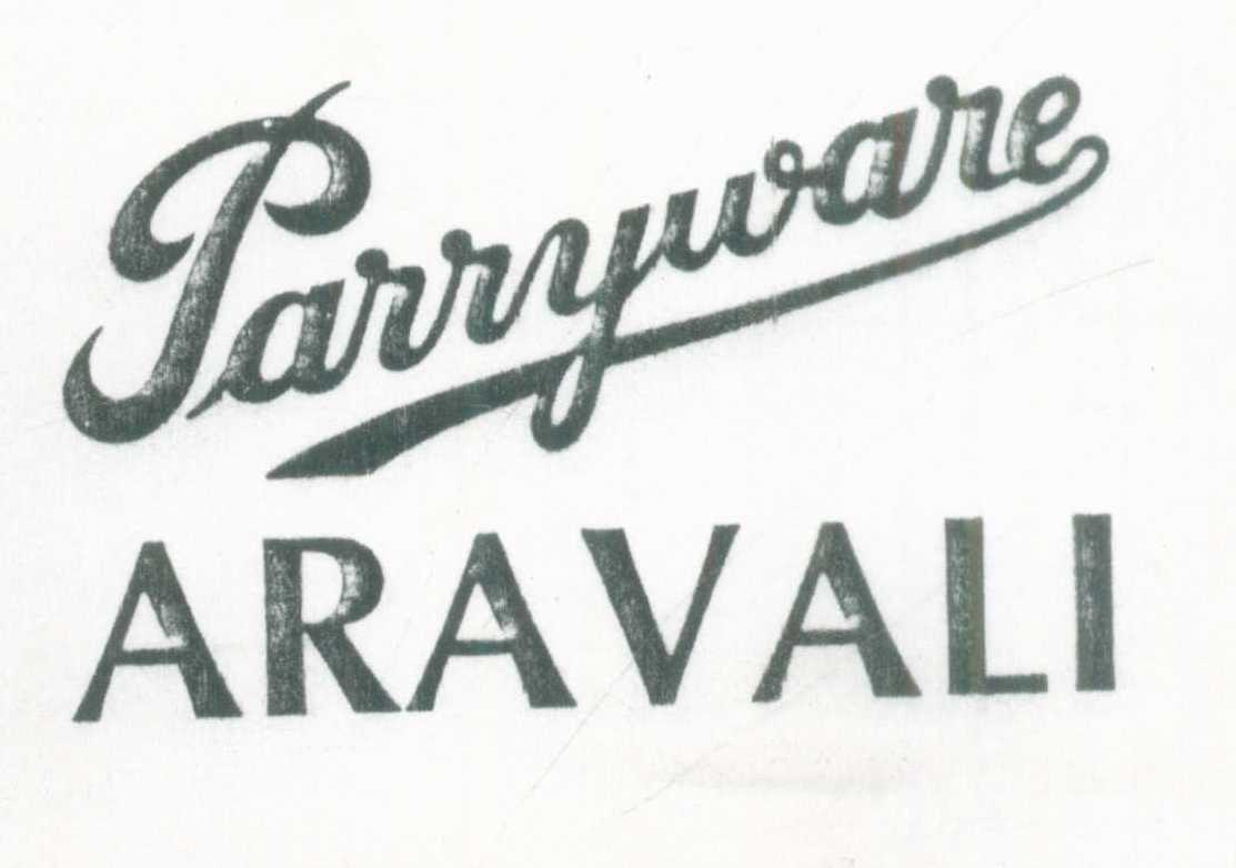 Parryware Aravali (signature Form Of Writing) Device mark 832507 Trademark